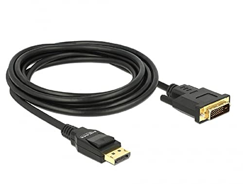 Delock Kabel DisplayPort 1.2 Stecker > DVI 24+1 Stecker Passiv 4K 30 Hz 3 m schwarz