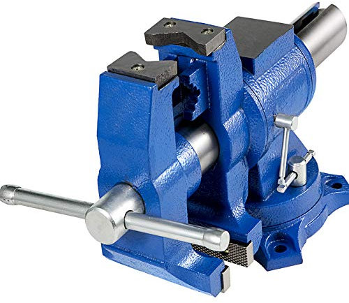 BestEquip Schraubstock 130 mm, Spannkraft 3000 KG (Kn30), Backenbreite aus Sphäroguss, Robust & Unzerbrechlich 46-52 HRC, Höhere Streckgrenze & Stärkere Schwingungsdämpfung im Vergleich zu Stahlguss