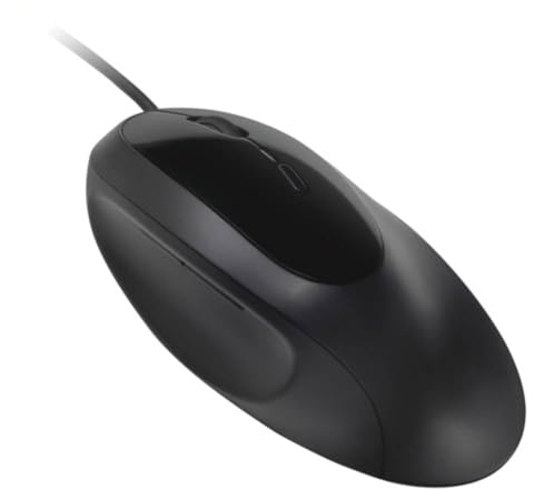 Kensington Mouse Ergonomico con Cavo Pro Fit Ergo per Laptop/Deskto/PC/Gaming, Connessione USB 3.0, 4 Impostazioni DPI & 5 Pulsanti, Nero (K75403EU)