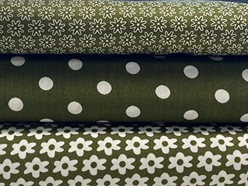 Stoffpaket Stoffset Baumwolle in khaki