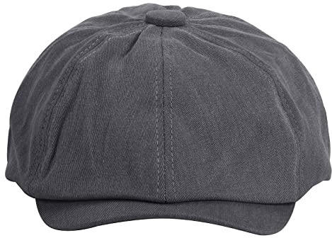 KeepSa Herren Baumwolle Tellermütze Schirmmütz Flatcap Baskenmütze Newsboy | Schiebermütze Cap Irische Stil Hut,weiches Futter, gebogener Schirm,geeignet für Alltag Autofahren und Golf Campen, Klettern