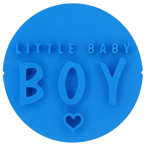 Little Baby Boy Heart Cookie Stamp Fondant Embosser 6cm (2.36 inches) Made in The UK for Baking, Cooking, Fondant, Icing, Cupcake, Cookie, Cake, Biscuits, Decoration