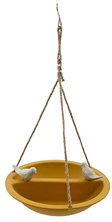 Point-Virgule Vogeltränke, vogelfutterschale wildvögel ganzjährig zum aufhängen, Bambusfaser, Ocker, 27x27x6cm