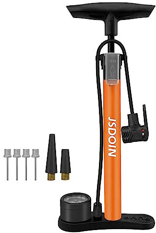 Jsdoin Luftpumpe Fahrrad-Standpumpe mit Manometer,Standluftpumpe, Fahrradpumpe Hochdruck 160 PSI,Luftpumpe für Alle Ventile