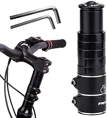 Fahrradlenker Erhöhung Lenkererhöhung Fahrrad MTB mit Sechskantschlüsseln Fahrrad Vorbau Fabelschaftverlängerung Adapter für 28,6 mm Gabel, Aluminium Legierung, Schwarz