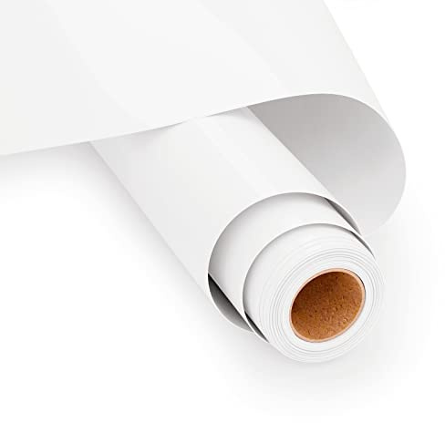 UIOK Plotterfolie Textil 30.5 x 365.7cm Flexfolie Plotter Textil,Weiß Flexfolie Bügelfolie Plotter Heat Transfer Vinyl für DIY T-Shirt, Transferfolie Plotte-r Flexfoli-e(Weiß)