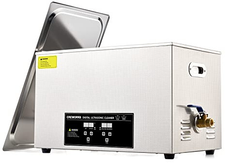 CREWORKS 30L Digital Ultrasonic Cleaner with Heater & Timer, 600W Stainless Steel Ultrasonic Cleaning Machine with Degas & Gentle Modes, Professional Ultrasonic Parts Cleaner for Retainer Auto Part