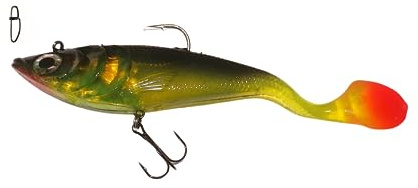 Gummifisk förbluftad uppsättning 20 cm, 105 g, drag för konstgjort bete från Behr Big Bait gädda, waller, torsk + gratis snap (set #9)