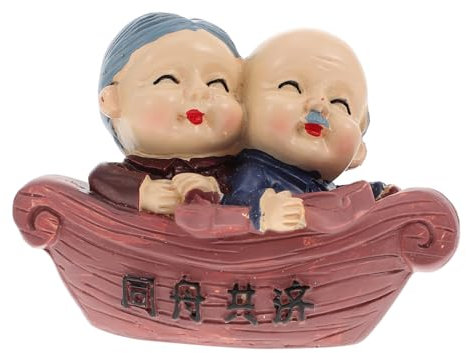 TOPPERFUN Alter Mann Oma Verzierungen Ältere Paarfiguren Großeltern Eltern Figur Autoverkleidung Bräutigam Wohnakzente Dekor Wohnkultur Liebhaber Harz Hochzeit Marionette