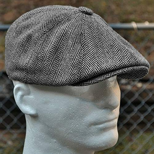 JZTDYPP Schiebermütze Herren Herren Fischgräten-Bogenmütze, Baskenmütze, Gatsby-Mütze, Wilde, Lässige Baskenmütze, Flache Baskenmütze