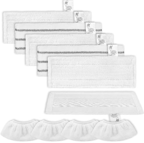 WOKEEPOW Zubehör Mikrofaser-Tuchset für Kärcher Easyfix SC1 SC2 SC3 SC4 | für SC5 Dampfreiniger Bodendüse Wischtücher Überzügen Ersatzteile(4 Bodendüse + 4 die Handdüse+2 Bodendüse)