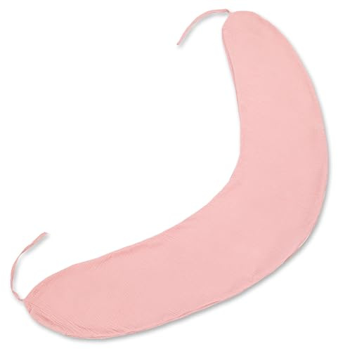 Totsy Baby Bezug für körperkissen 190 cm Lagerungskissen für Erwachsene – langes Body Pillow Komfortkissen zum Lesen und Anlehnen mit abnehmbarem Bezug Reißverschluss Rosa B Oeko-Tex