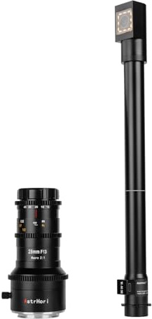 AstrHori Objectif périsonde 28 mm F13 90°, Objectif Macro 2X avec Mise à Niveau, Base rotative à 360° for Canon EF Mount DSLR Cameras EOS-1100D,EOS-1000D,EOS-450D,EOS-500D,EOS-550D,EOS-600D.etc