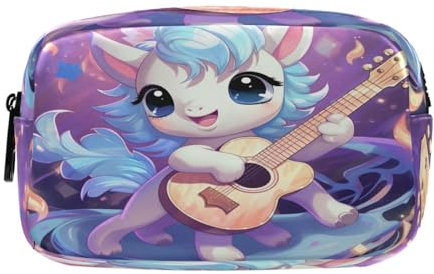 Süßes Lila Einhorn Federmäppchen Federtaschen Mäppchen Große Kapazität Schlamperbox Kosmetik Make-up Tasche für Jungen Mädchen Schule Schüler