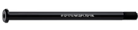 Perno Passante,Asse Forcella Per Bicicletta Perno passante for bici da strada, albero forcella anteriore M12xP1.75 12x122/192 mozzi posteriore, perno passante for bicicletta, albero a sgancio rapido(L