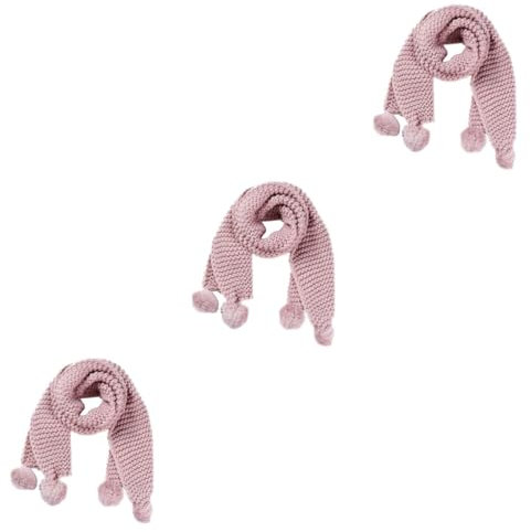 SAFIGLE Schal Baby Schal Rosa Kinder 3st Kinder Warmer s s Für Winter Für Flauschiger Kugel Woll Rosa