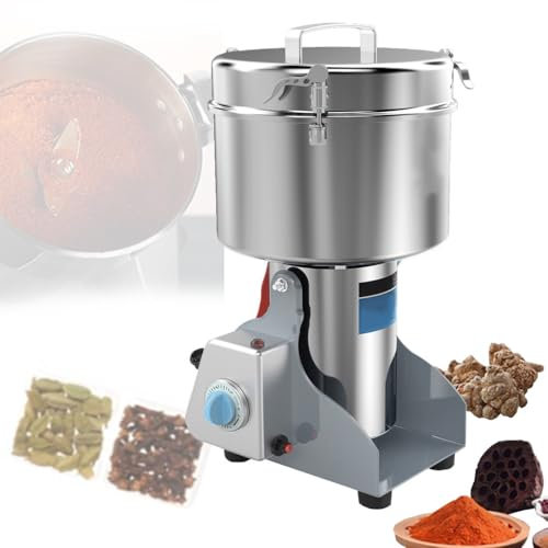 Quixnova Electric Grain Mill 1500/2000/2500g High-speed Superfine Grinding for Herb/Spice/Nut/Cereal/Coffee, Stainless Steel Grain Mill Powder Machine - 270° Manual Swing,2000g