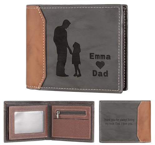 Grovjewfit Personalisiertes Herren Geldbörse Portmonee Mit Foto Namen Text Geschenk Für Vater Weihnachten Vatertag Männer Papa Geldbeutel Für Herren Geldbörsen (Style 6)