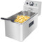 PGKTKCWH Freidoras comerciales de Acero Inoxidable de 4 l/6 l, freidora eléctrica con Control de Temperatura, máquina para freír Papas Fritas, Aros de Cebolla, Pollo, 4 l