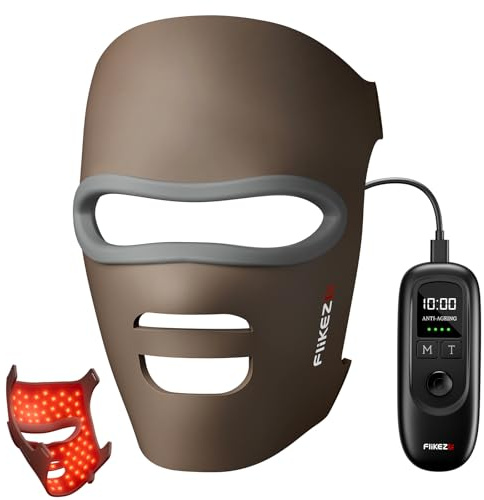 LED Maske Gesicht, Rotlicht Maske Gesicht für Anti-Aging, gegen Akne, Falten & Hautpflege, Led Gesichtsmaske Lichttherapie Pflegegerät für alle Hauttypen Led Face Mask Light Therapy für Zuhause Reise