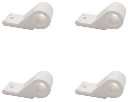 Lot de 4 Colliers Déportés d'Espagnolette - Système de Fermeture pour Volet Battant - Blanc mat en matière Polyamide - Diam. Ø14 - Entraxe 20mm - Longue Durabilité - Fabrication Française
