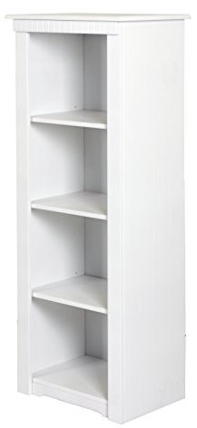 clever-moebel Regal mit Tür aus Kiefernholz im Landhausstil Vitrine, Schrank, Bücherregal (weiß, ohne Tür)