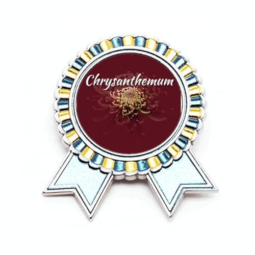 Spilla a forma di fiore di crisantemi con fiore, Medio, Metallo