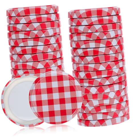 CATIEBYE 40pcs Jam Jar Lids Iron Caps Regular Mouth Jar Caps Food Storage and Home Use for Cans