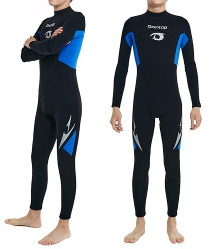 Owntop Kids Wetsuit 2.5mm – Neoprene Wet Suit for Boys Girls, Full Body Youth Wetsuits, Thermal Stretch Back Zip for Watersport