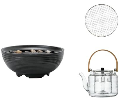 Teiera per interni in stile giapponese, piccola stufa elettrica in ceramica per arrostire patate dolci - fornello + teiera martellante