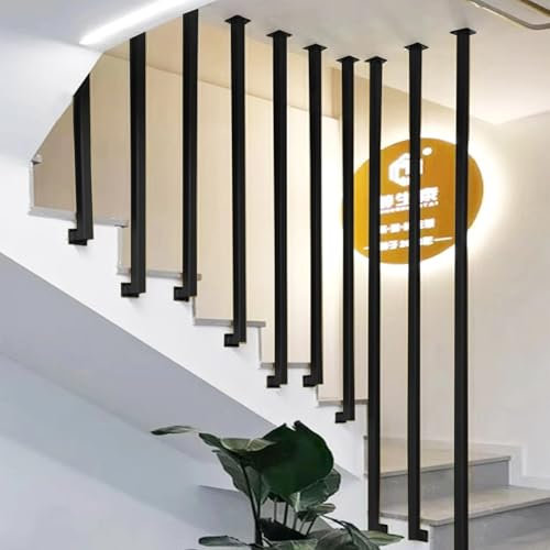 Corrimano per Scale Nero, Ringhiera da Parete, Parapetto in Metallo a L, Ringhiera di Sicurezza, per Scale Interne ed Esterne, Corridoio, Veranda, Balcone, Recinzione