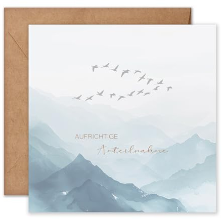 WenmthG Trauerkarte mit Umschlag, Beileidskarte, Kondolenzkarte Aufrichtige Anteilnahme