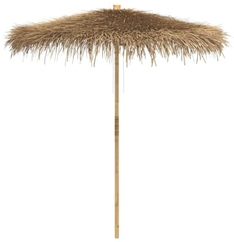 vidaXL Parapluie Tiki avec auvent à feuilles de banane, 240 cm, bambou, parasol de jardin, parasol, parasol d'extérieur