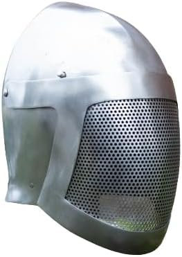 Mittelalterlicher Fechter Bascinet Visier Helm HEMA SCA Sparring Schutzausrüstung für Halloween Cosplay