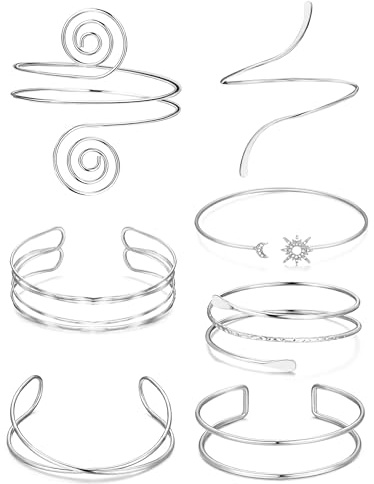 Nymora 4PCS Bracciale Gioielli per le Donne - Oro Braccio Polsino Superiore Del Braccio, Braccialetto Minimalista, Regolabile Bobina Bracciale Set Gioielli, X-Large