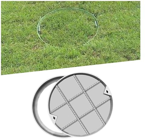 ZXCASDF Couvercle et Cadre de Regard Invisibles，Couvercle de Fosse septique Rond et encastré avec Base，Couvercle Rond de Bassin d'égout，pour Chaussée D'allée de Cour(40 * 40cm/15.7 * 15.7in)