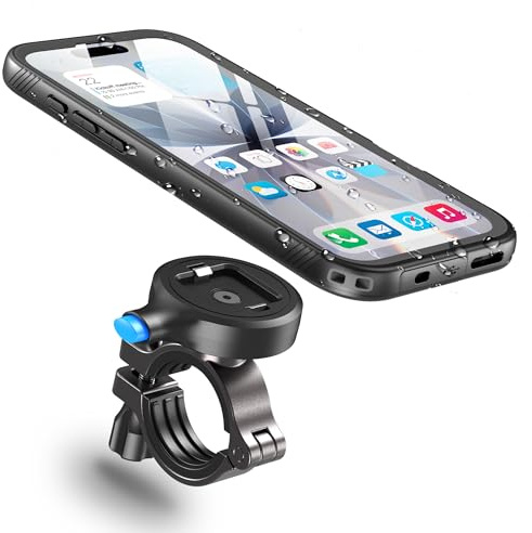Cozycase Support Téléphone Velo Moto pour iPhone 17 Etanche IP68 Antichoc - Metal Suport Vélo Route VTT Scooter Trotinette Guidon Bicyclette Sportive avec Écran Tactile Pluie Bike Holder