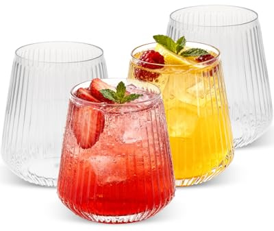 Goodluck 20 Pack Stemless Plastic Wine Glasses