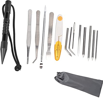 Mtlavishness Marlin Nail Set Paracord Armband DIY Stickverktyg Svart 14-delat set (Svart set med 14 delar)