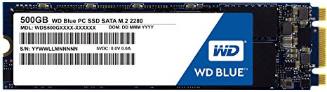WD Blue M.2 500GB Unità allo Stato Solido SSD Interna - SATA 6Gb/s 2.5 - WDS500G1B0B