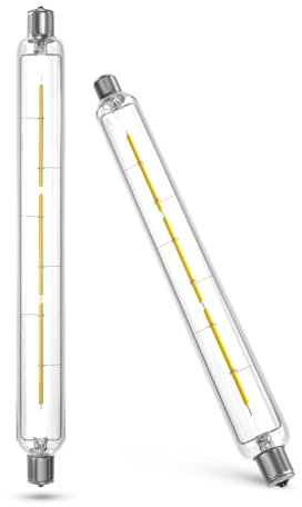 Bonlux 4W S15s LED Light Bulbs 284mm Cool White 6000K 60W S15 Bulb Replacement S15s Fitting Lamp T25 Tubular Clear Filament Lightbulb LED S15 Strip Tube Light Bulb 284mm (Non-dimmable, 2-Pack)
