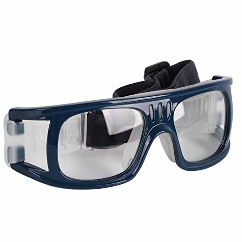 Alomejor Sportbrille, Schutzbrille, Sicherheitsbrille mit verstellbarem Gurt, für Basketball, Fußball Sport (Dunkelblau)
