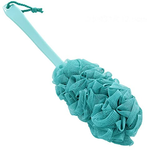 Limeow Scrubber spazzola manico lungo doccia Spugne di pennello Lunga Manico in plastica Scrubber Posteriore Mesh Bath spugna spazzola per Accessori da Bagno per Uomo e Donna (verde)