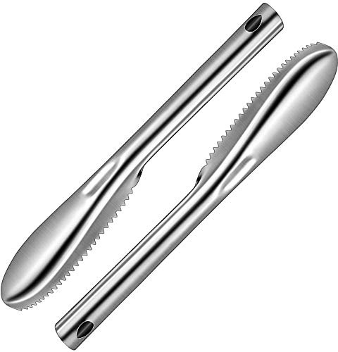 ADORAMBLING 2 Pieces Fish Scaler Tool Stainless Steel Fish Scaler Remover No Mess - Portable Fish Scale Remover Fish Descaler Tool - Reliable Fish Scraper Fish Cleaner Tool for Fish Scaling Cleaning