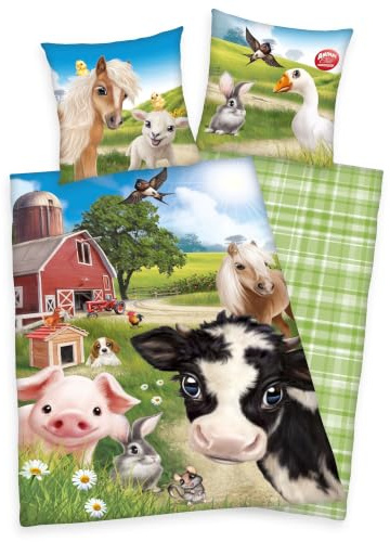 Herding Bettwäsche Farm World Bauernhof Tiere 135 x 200 cm 100% Baumwolle