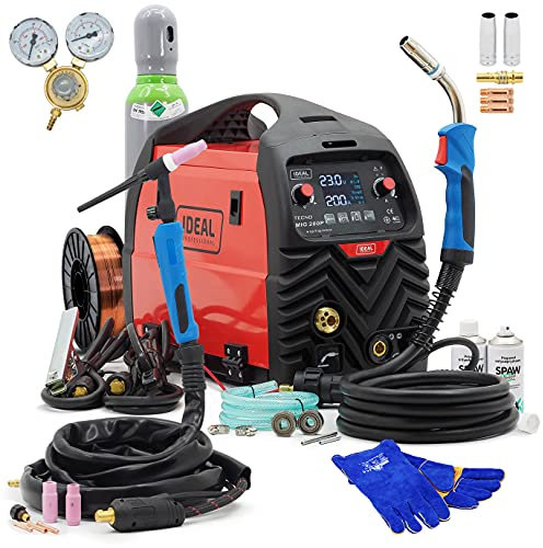 Set Ideal™ Tecno MIG 200 Pulse LCD 3 en 1 MIG/MAG WIG Poste à souder inverter 200 A Synergie Pulse LCD