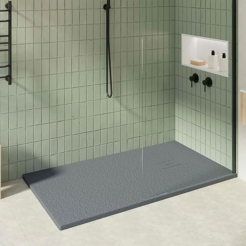 KOES - Plato de Ducha de Resina Modelo OBI – 70x70 – Antracita RAL 7016