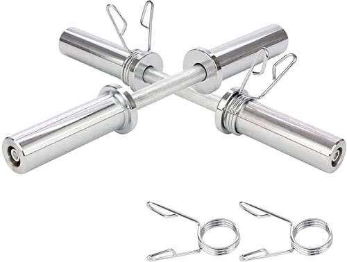 MAXSTRENGTH Krom-olympiska hantelstänger set med fjäderkrage som används för hemträning viktträning korsträning, tyngdlyftning (5 cm olympisk hantelstång x 2)