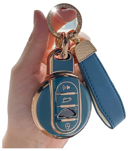 ontto Autoschlüssel Hülle Schutzhülle Cover Passt für BMW Mini Cooper S One Clubman Countryman F54 F55 F56 F57 F60 Zubehör Fernbedienung Schlüsselanhänger TPU Schlüsseletui Schlüsselbox-Grau R