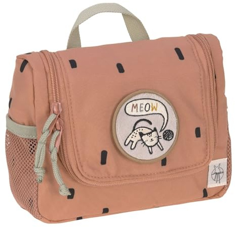 LÄSSIG Trousse de Toilette pour Enfants Trousse de Toilette à Suspendre, 20 cm/Mini Washbag Happy Prints Caramel
